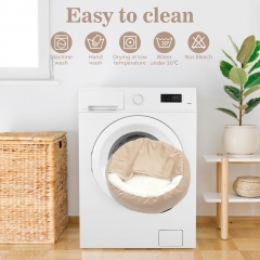 Dog Bed Washable Fluffy Roundness with Blanket, Dog Basket Non-slip Dog Sofa, Plush Cat Bed Dog Basket for large, medium & small dogs and cats, Ø 50cm