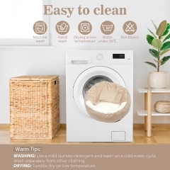 Dog Bed Washable Fluffy Roundness with Blanket, Dog Basket Non-slip Dog Sofa, Plush Cat Bed Dog Basket for large, medium & small dogs and cats, Ø 50cm